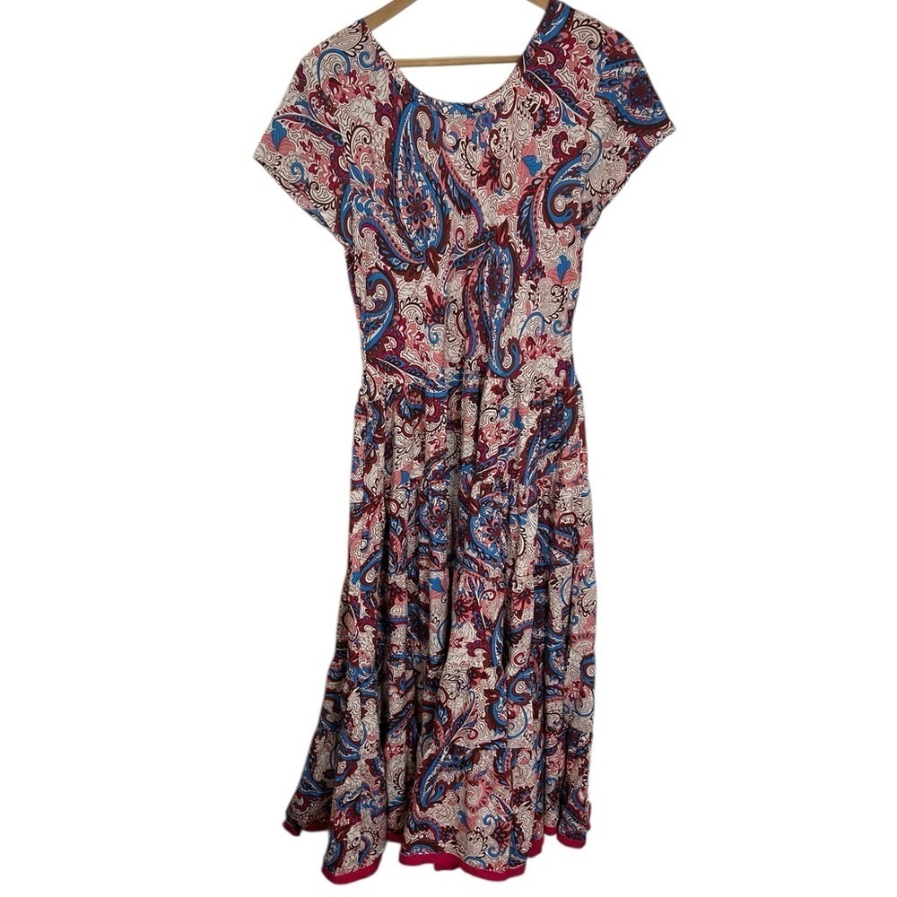 Soft Surroundings Size L Kara Paisley Maxi Dress Multicolor Boho Cottagecore - Picture 5 of 13